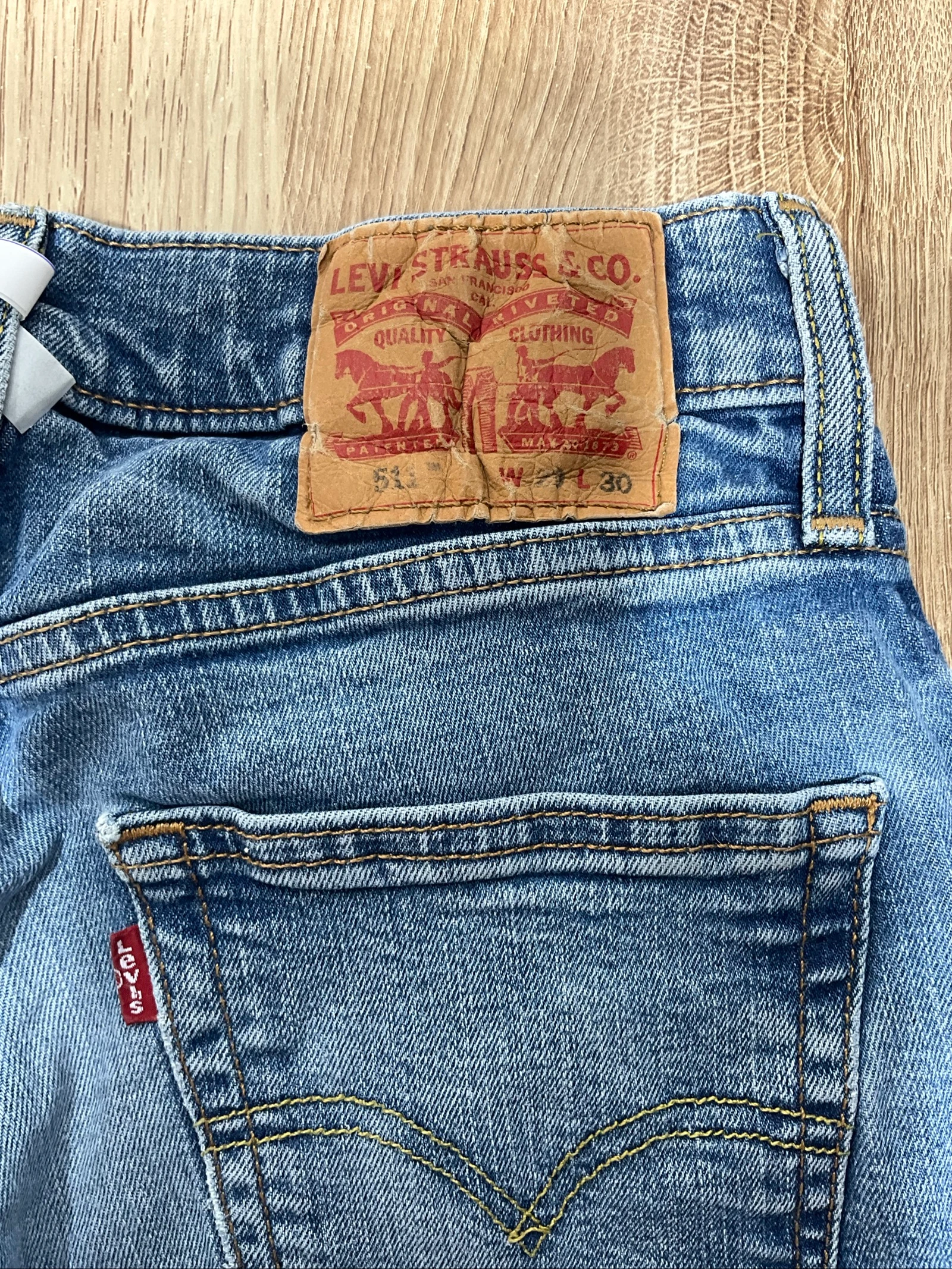 Levi's 513 Slim Straight W29 L30 Denim Vintage 99% Cotton Blue lvh 250 – photo 9